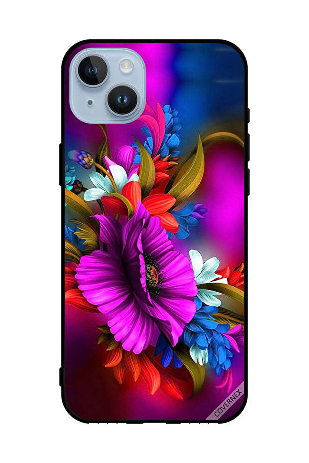 غطاء حماية لهاتف Apple iPhone 14 Plus زهور ملونة
