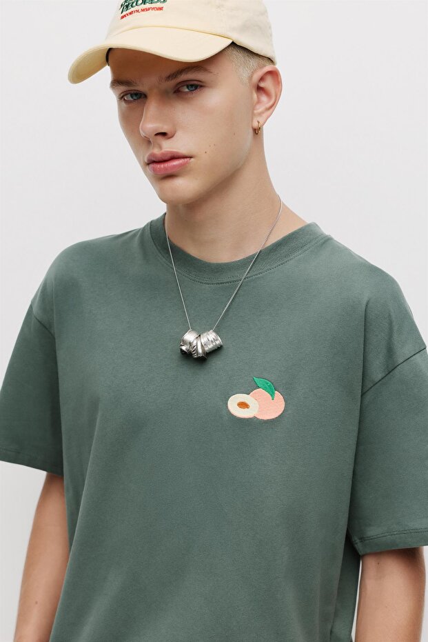 Şeftali grafikli tişört - 6