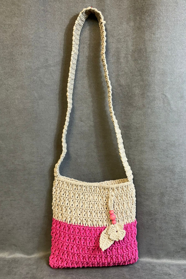 - Emine 9106 Hand Knitted Wooden Bead Detailed Double Color Model Shoulder Bag