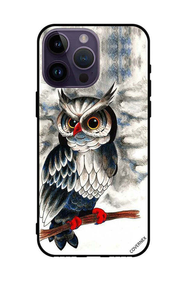 غطاء حماية لهاتف Apple iPhone 14 Pro Max رسم بومة فنية