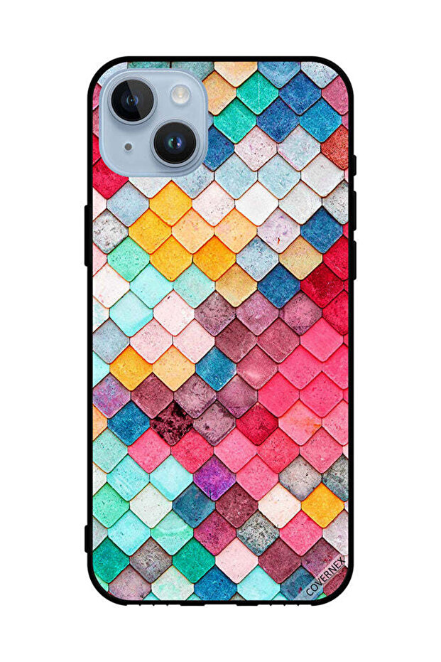 غطاء حماية لهاتف Apple iPhone 14 Plus بنمط مربع ماسي - 1