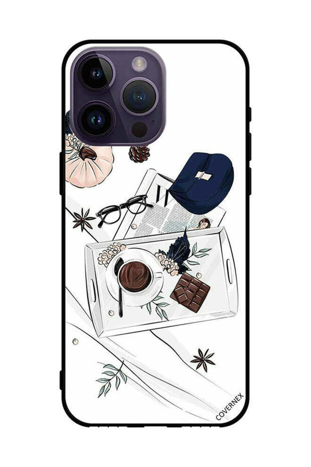 غطاء حماية لهاتف Apple iPhone 14 Pro Max بتصميم فن القهوة والشوكولاتة