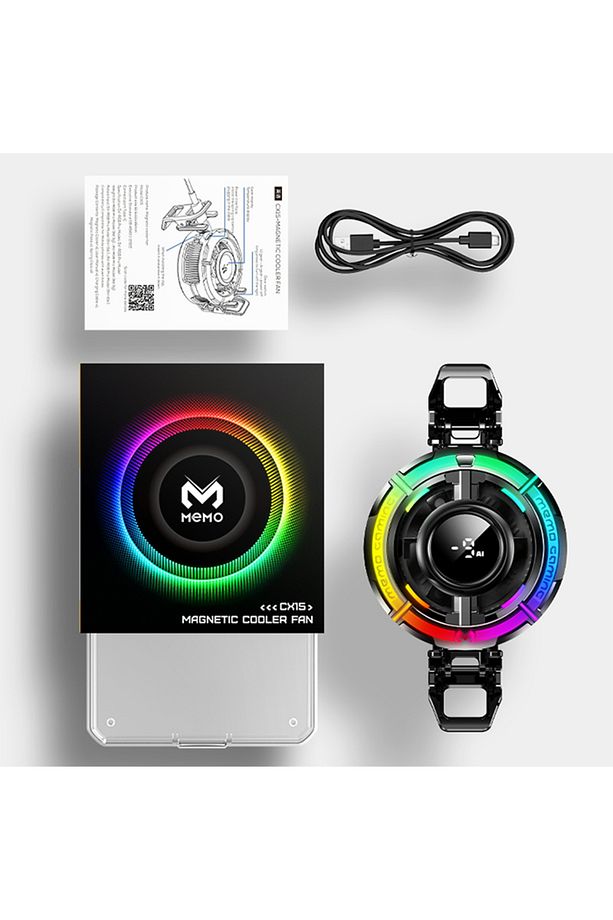 CX15 iOS Android Soğutucu 15W Manyetik + Arka Klips 2'si 1 Arada Yarı İletken Soğutma Fanı Radyatör - 9