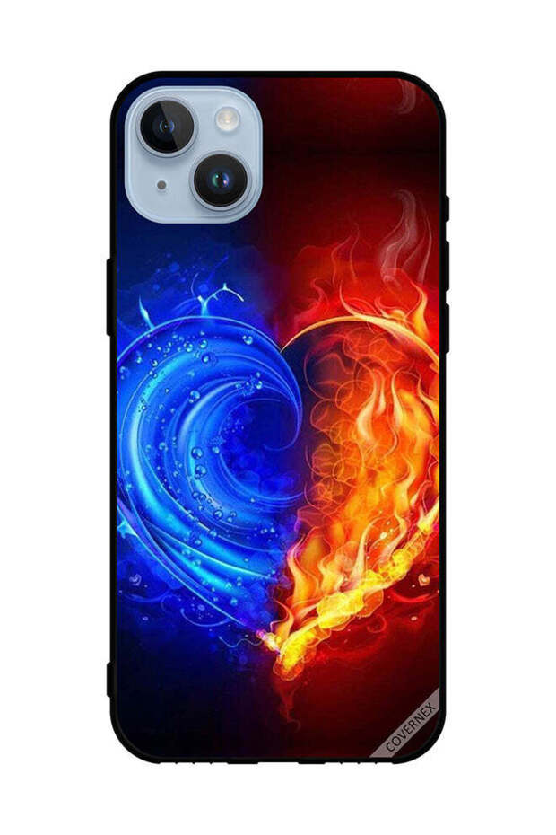 غطاء حماية لهاتف Apple iPhone 14 Plus - قلب النار والماء