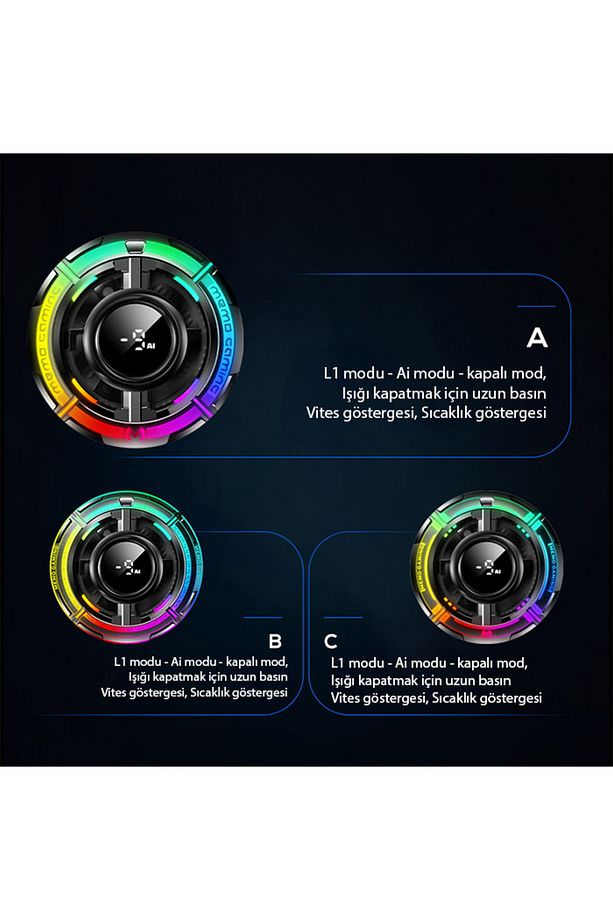 CX15 iOS Android Soğutucu 15W Manyetik + Arka Klips 2'si 1 Arada Yarı İletken Soğutma Fanı Radyatör - 7