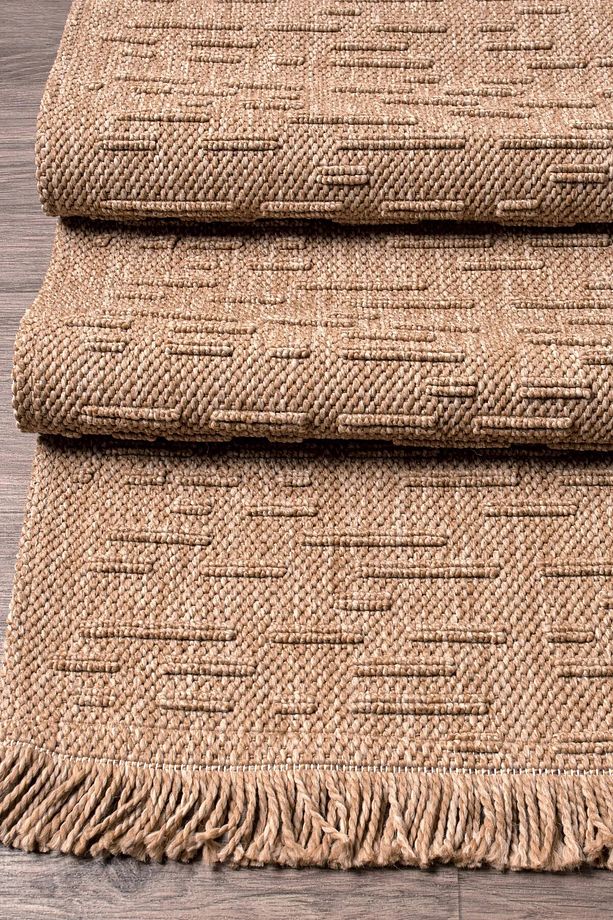 NATUREL PERA, JÜT MODERN DOKUMA SOFT TUŞELİ SİSAL CUT LOOP MASAJ MEKAN SALON ODA HALISI - 4