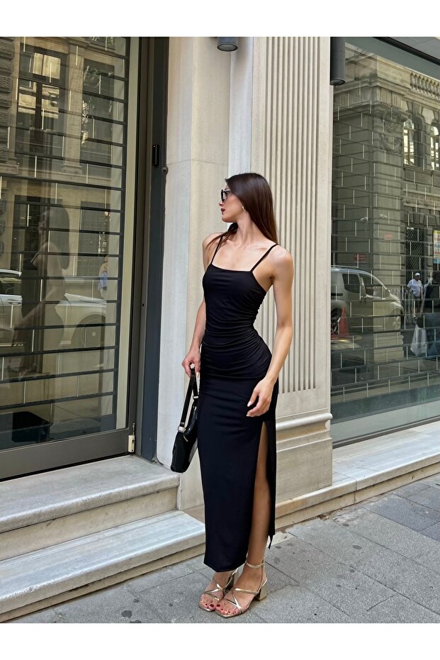 Askılı Midi Elbise - 4
