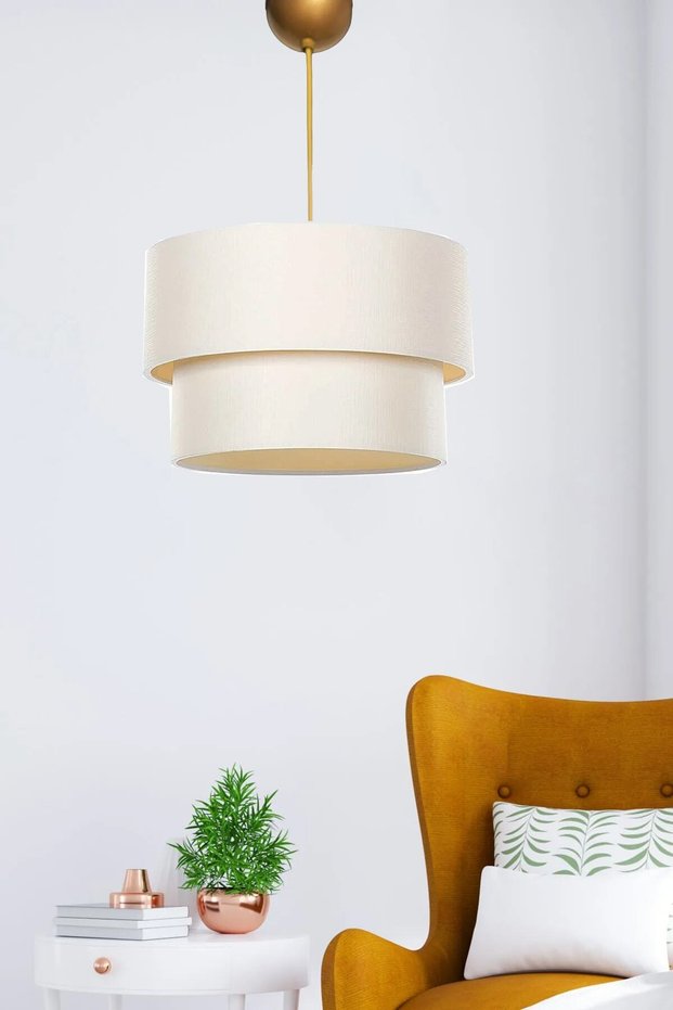 Avize Sarkıt Kumaş Modern Pasta Model Krem PAV65