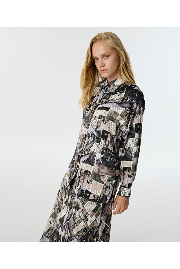 GÖRSEL BASKILI OVERSIZE GÖMLEK - 5