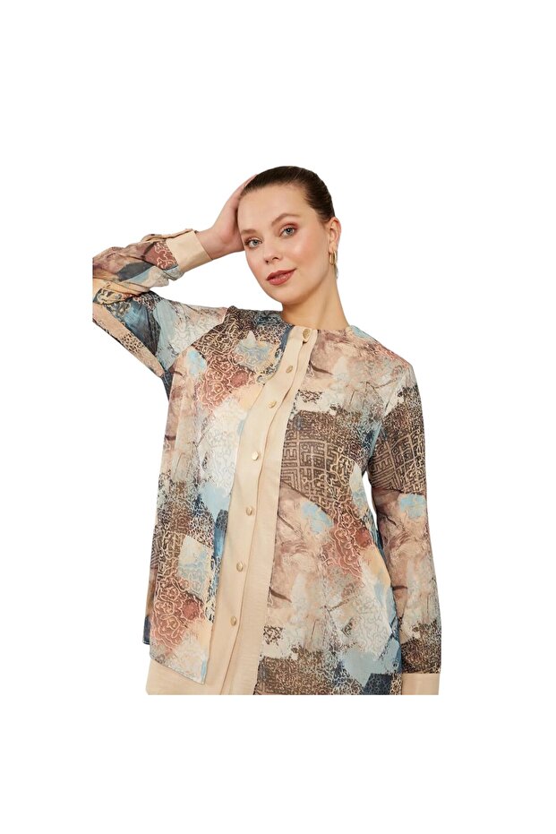 مجموعة تونيك من الشيفون بنمط عرقي - 2