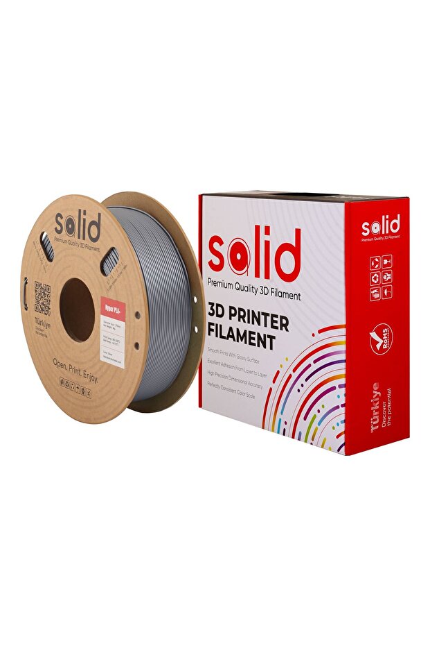 Solid Hyper PLA+ Gümüş Filament 1.75mm - 1Kg - 3