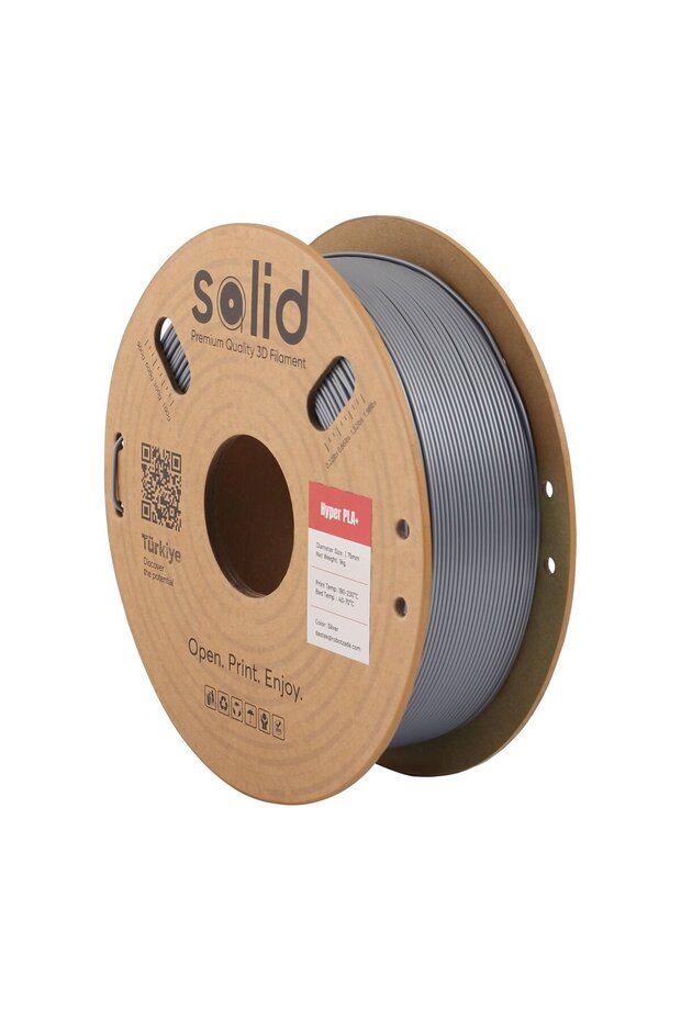 Solid Hyper PLA+ Gümüş Filament 1.75mm - 1Kg - 1