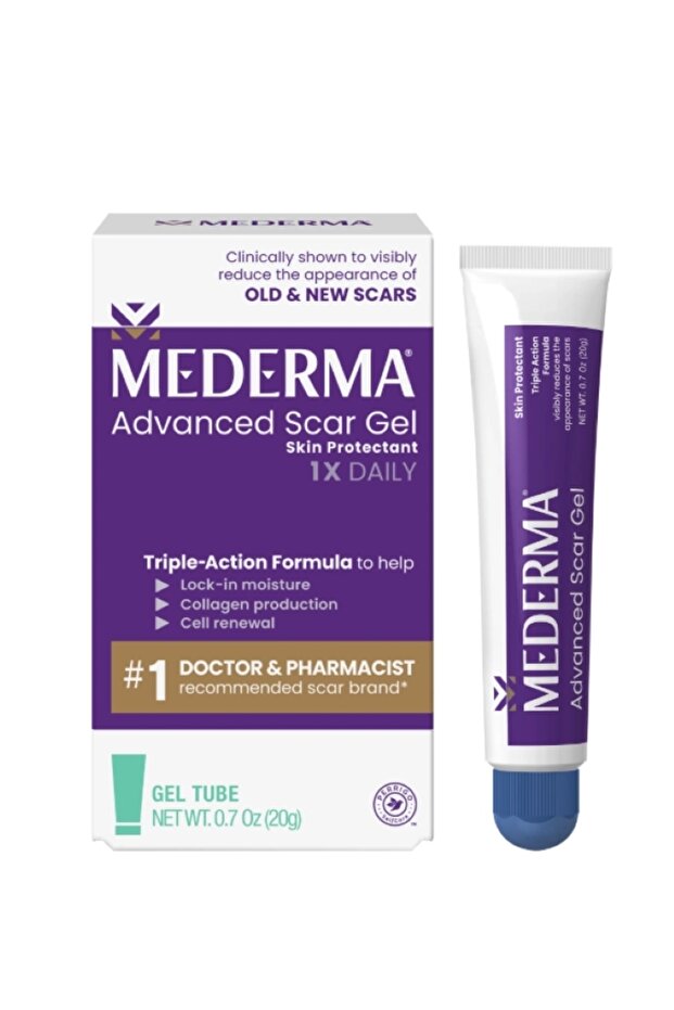 Advanced Scar Gel Skin Protectant 1X Daily Triple-Action Formula Cream 20 Gr
