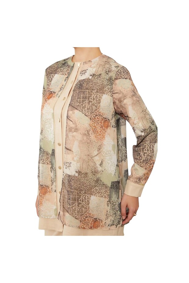 مجموعة تونيك من الشيفون بنمط عرقي - 3