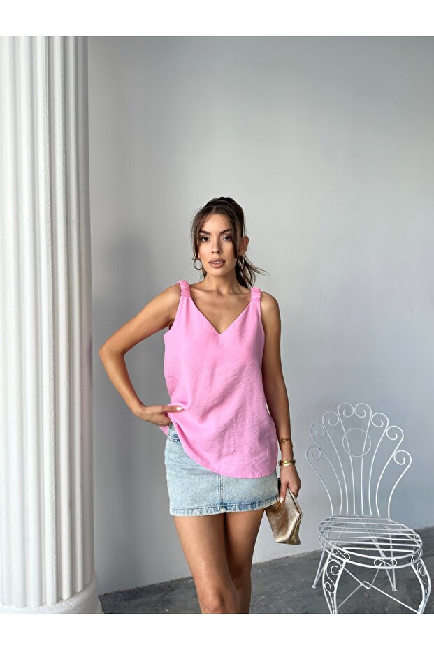 Summer Regular Fit Cotton Sleeveless Blouse #101