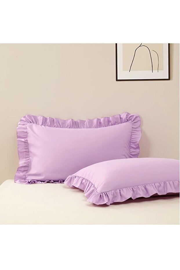 Ruffle Pillow Case 50X70 cm (1 Piece) Lilac