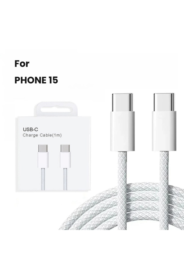 iPhone 15/16 Uyumlu 60W USB-C Hızlı Şarj Kablosu | Type-C to Type-C | Dayanıklı Örgülü Kablo - 1