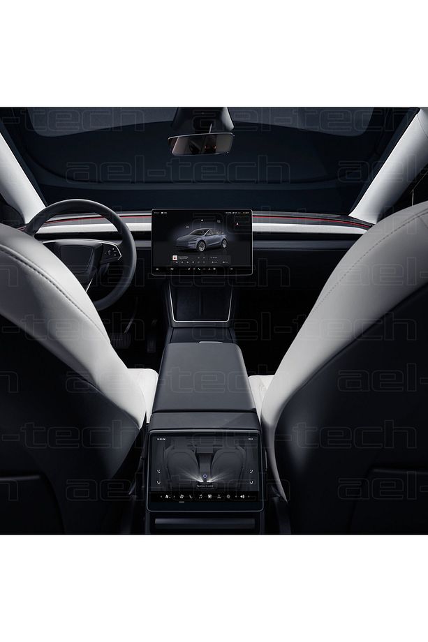 Tesla Model Y Jüniper 2025 15,4 inc Navigasyon ve Arka Yolcu Ekran uyumlu Nano Koruyucu 2li Set - 2
