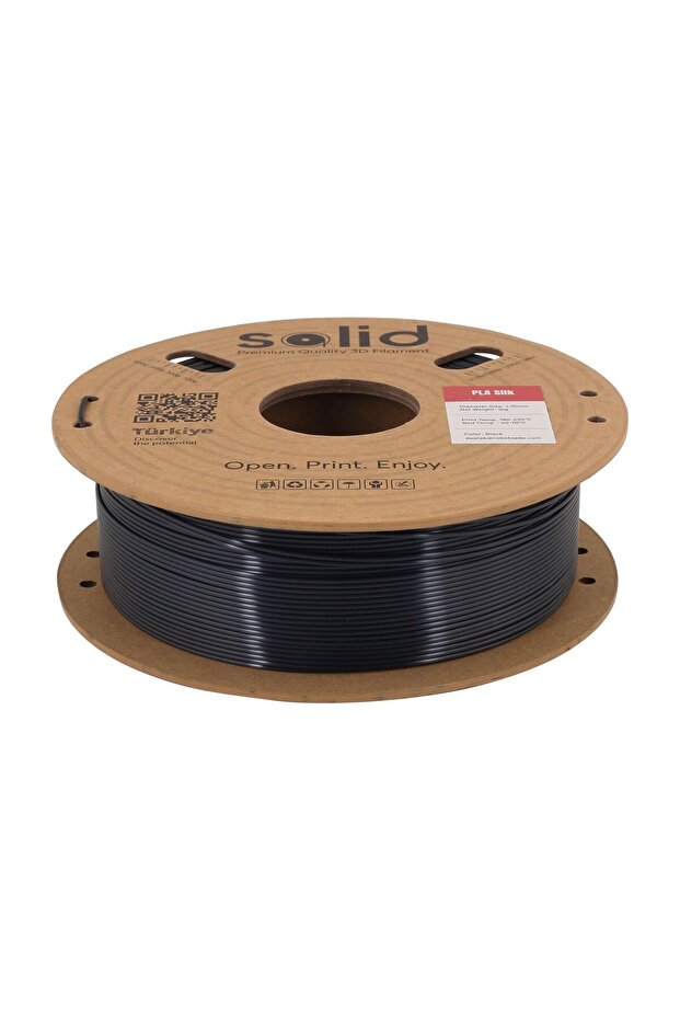Solid Siyah Silk PLA Filament 1.75mm - 1Kg - 2