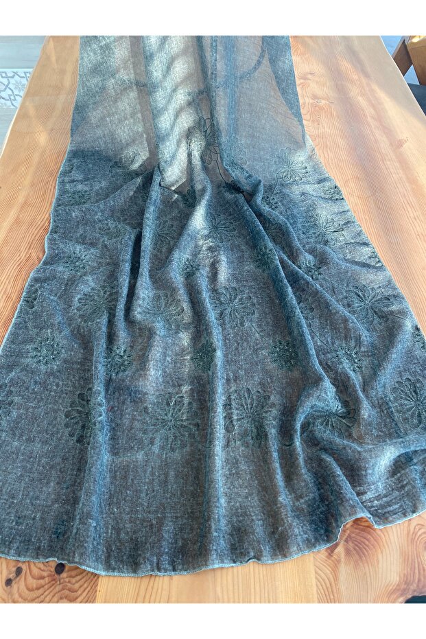 Antique Antique Natural Woven Embroidered Shawl 1606097