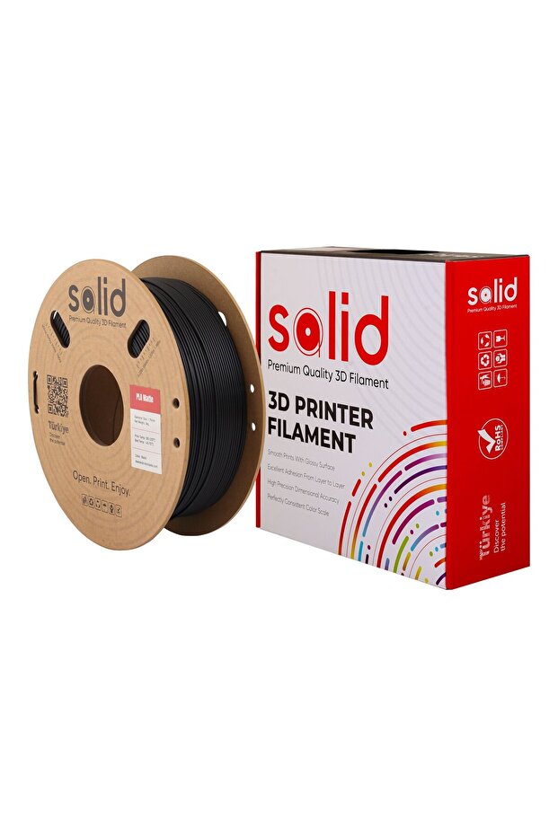 Solid PLA Matte Siyah Filament 1.75mm - 1Kg - 3