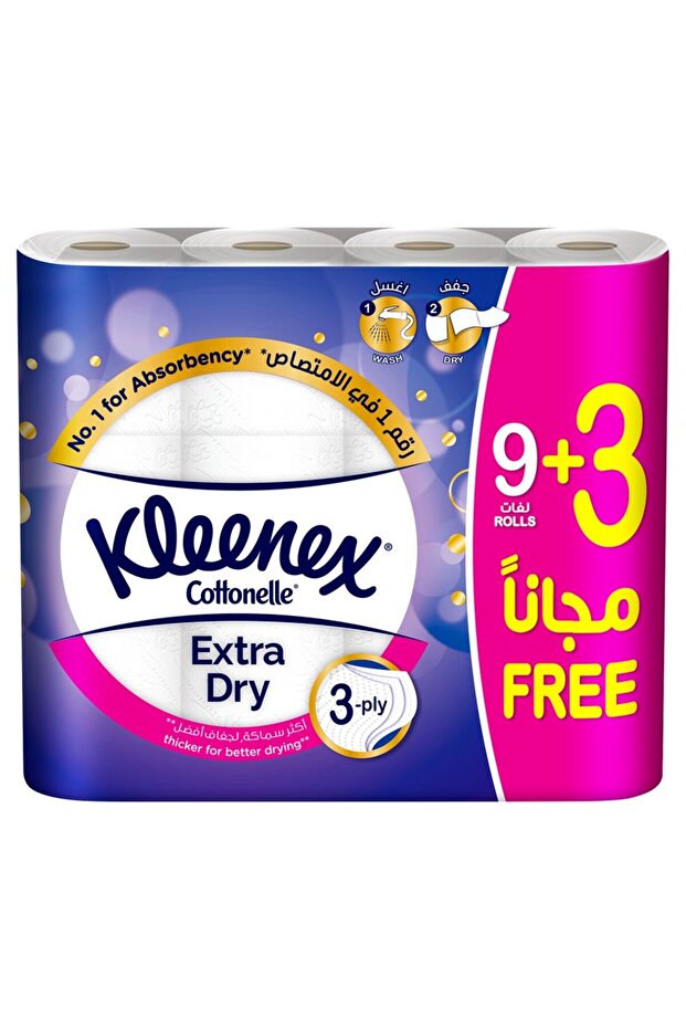 ورق تواليت إضافي جاف 9+3 مجانًا 12 قطعة