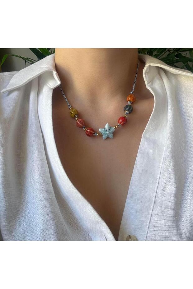 Çelik Murano Charm Kolye - 1