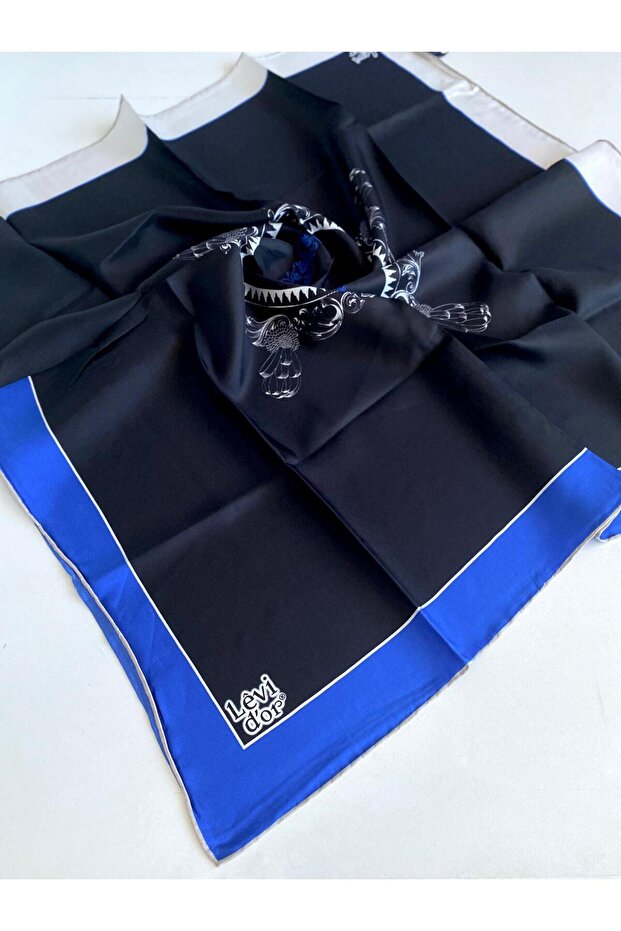 Tivil Pure Silk Scarf 48957 Black Mixed Pattern