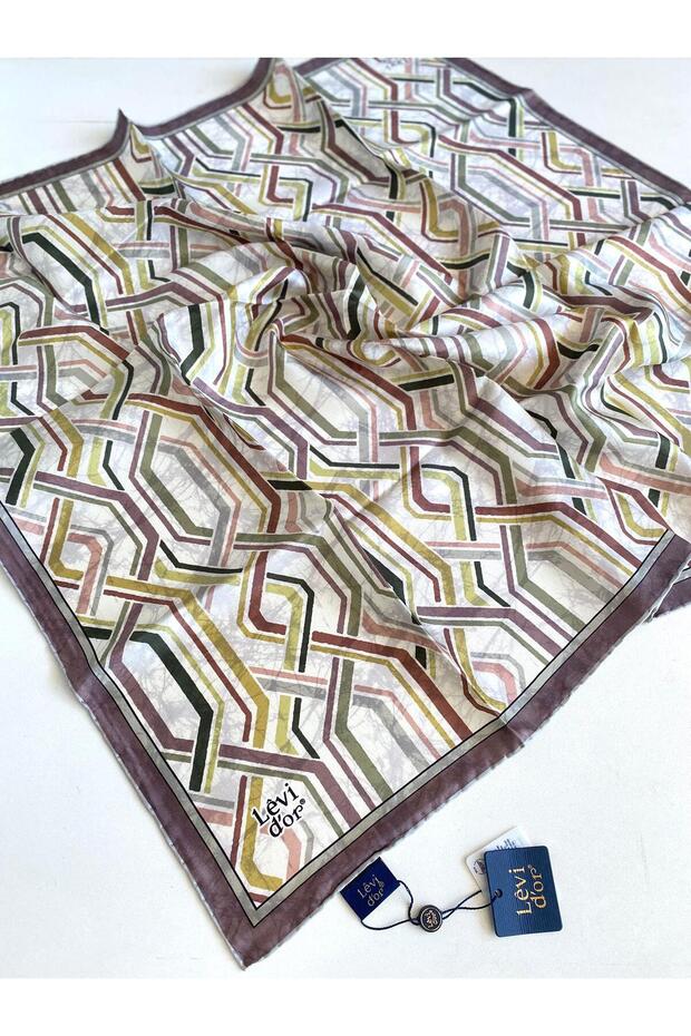 Tivil Pure Silk Scarf 49408 Stone Mixed Pattern