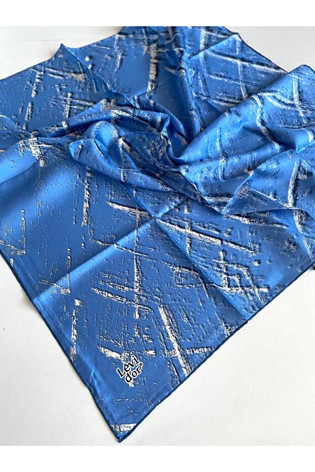 Tivil Pure Silk Scarf 49360 Blue Mixed Pattern