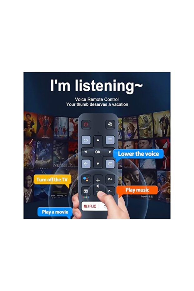 Compatible TCL RC802V Remote Control with short cut keys Compatible with TCL Smart TV Remote - 5