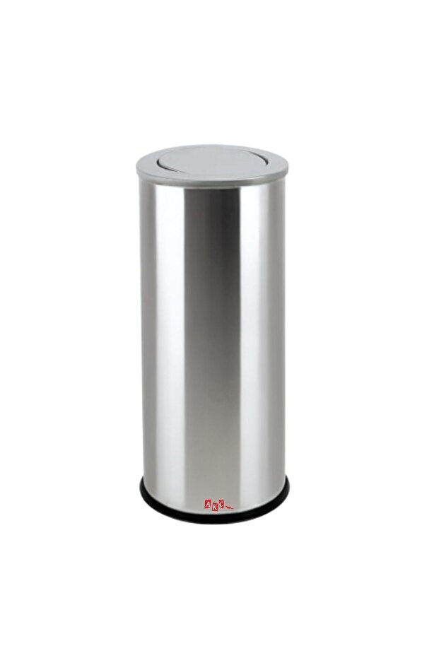 Stainless Steel Swing-Lid Waste Bin–30L Modern Circular Trash Can with Fingerprint-Resistant Finish