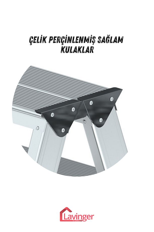 Lüks Alüminyum Çift Çıkışlı Merdiven 3+3 Basamaklı - 4