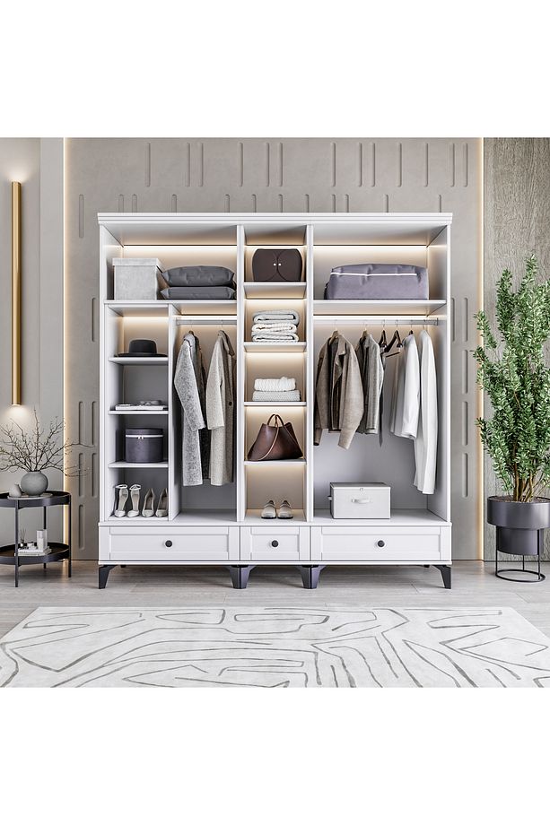 Silva 5 Kapaklı Çekmeceli Gardırop %100 MDF - 3