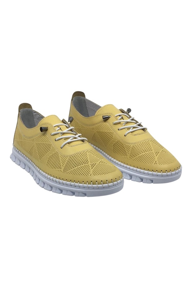 Taşpınar 100% Genuine Leather Women's Orthopedic Summer Daily Smart Rubber Laced Shoes 36-41