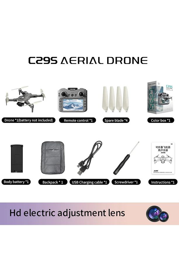 C29S GPS drone 2K piksel 4.5 inç LCD ekranlı uzaktan kumanda - 3