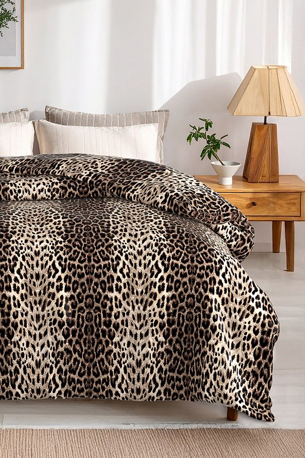 Leopar Desenli, Lorien Jakarlı ve Baskılı %100 Pamuk Tek Kişilik Pike (Yatak Örtüsü) – 155x235 cm - 4
