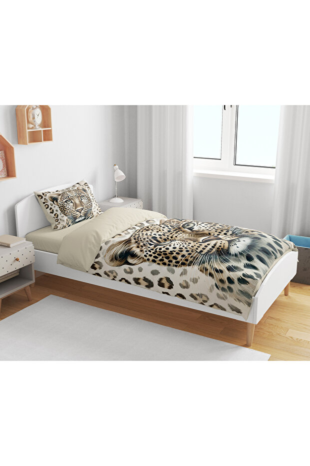 3D Digital Leopard Print Single Bedding Set - 2