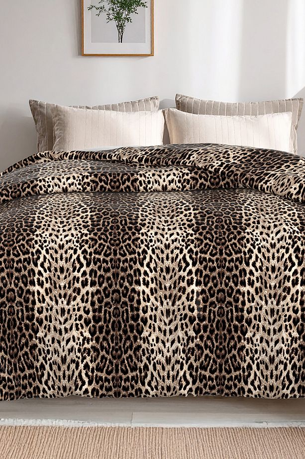 Leopar Desenli, Lorien Jakarlı ve Baskılı %100 Pamuk Tek Kişilik Pike (Yatak Örtüsü) – 155x235 cm - 5