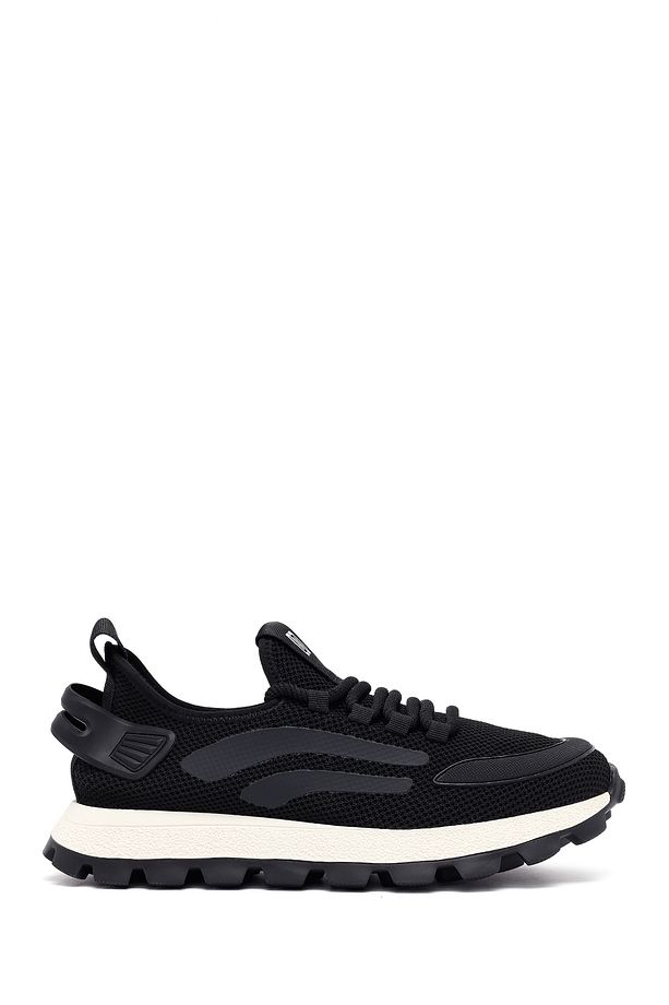 Zero Erkek Siyah Bağcıklı Kalın Tabanlı Kumaş Sneaker 25SFD69406F - 1