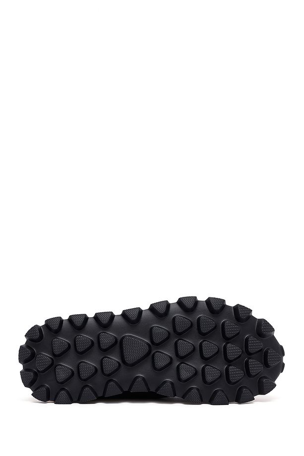 Zero Erkek Siyah Bağcıklı Kalın Tabanlı Kumaş Sneaker 25SFD69406F - 4