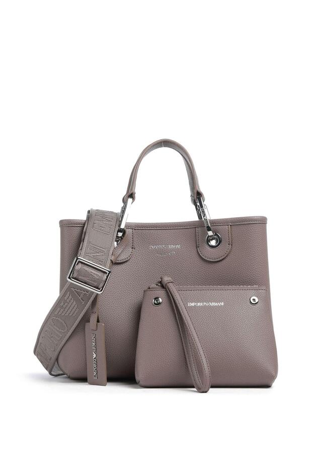 Women's Magnetic Buckle Silk Print Logo Removable Shoulder Strap External Zipper Internal Section Brown