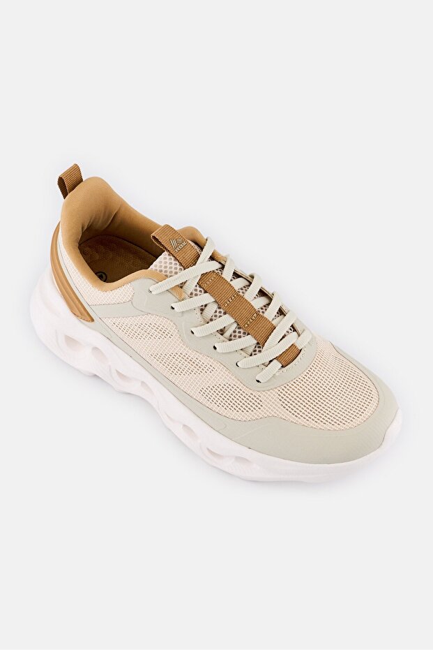 Men Lace Up Outdoor Shoes, Beige