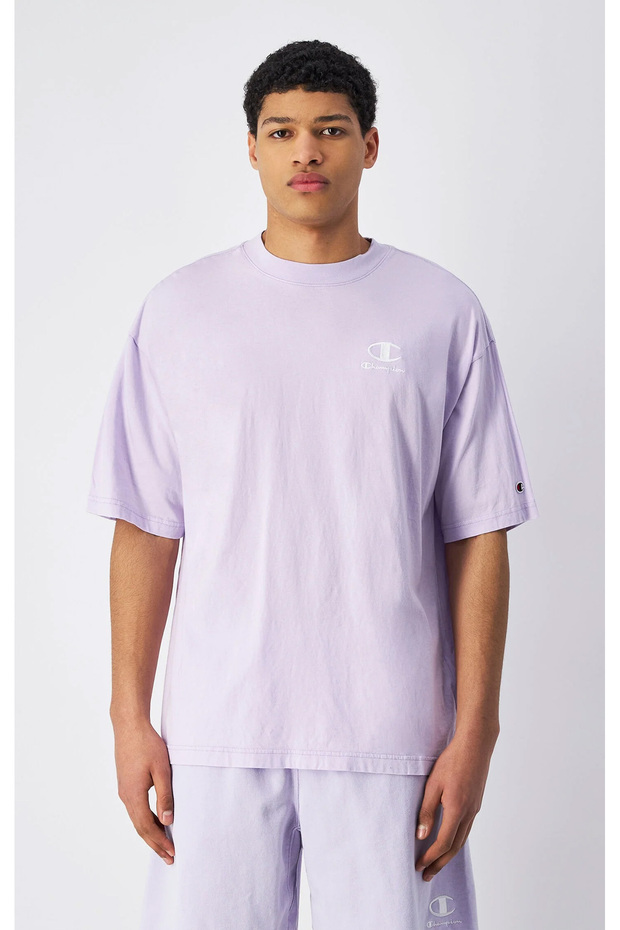 Icons Plush Wash Crewneck T-Shirt Purple Men's T-Shirt-221257-Vs101