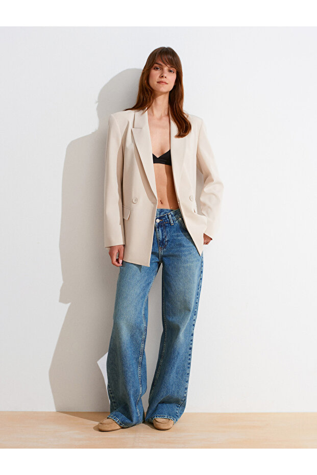 60767 Blazer Ceket-Taş - 5