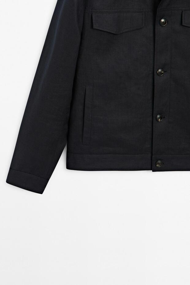 %100 keten baştan aşağı stil ceket - 8