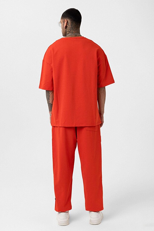 طقم رياضي أساسي كبير الحجم بأرجل مطاطية مرجانية - 5