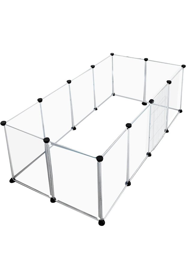Pet Playpen Dog Exercise Pen Large Portable Dog Fence with Door 12 Panel for Dogs Cats Pets Suitable
