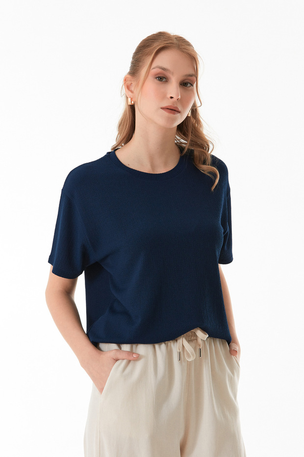 Basic Bürümcük Kumaş Tişört - 1