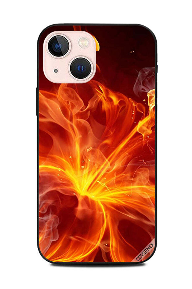 غطاء حماية لهاتف Apple iPhone 13 Mini - نقشة زهور صينية
